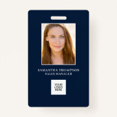 Bleu - ID photo de l'employé - Logo Badge (Devant)