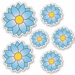 Bleu illustré Sticker à plusieurs tailles