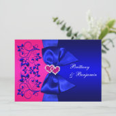 Bleu IMPRIMÉ de RUBAN, invitation floral rose de (Debout devant)