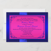 Bleu IMPRIMÉ de RUBAN, invitation floral rose de (Dos)