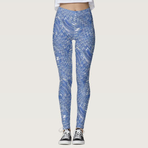 Bleu imprimé psychédélique Leggings