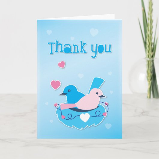 Bleu inséparable mignon avec Merci (Devant)