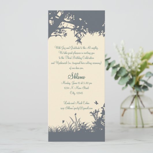 Bleu - Invitation à l'upshernish jaune (Debout devant)