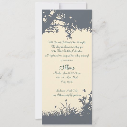 Bleu - Invitation à l'upshernish jaune (Devant)