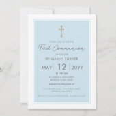 Bleu | Invitation de la première communion moderne (Devant)