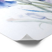 Bleu Irises Fleur Art Imprimer Poster (Coin)