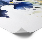 Bleu Irises Fleur Art Imprimer Poster (Coin)