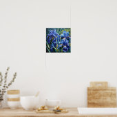 Bleu Irises Fleur Art Imprimer Poster (Cuisine)