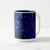 Bleu Jacuzzi Bulles 2 Toned Café Mug (Devant droit)