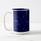 Bleu Jacuzzi Bulles 2 Toned Café Mug (Gauche)
