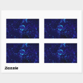 Bleu Jacuzzi Bulles Rectangle Sticker (Feuille)