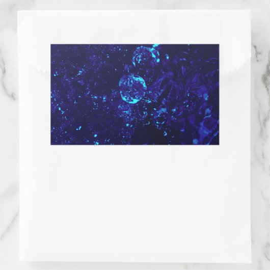 Bleu Jacuzzi Bulles Rectangle Sticker (Sac)