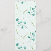 Bleu Jardin Aquarelle Pierre Menu Mariage (Dos)