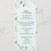 Bleu Jardin Aquarelle Pierre Menu Mariage (Devant / Derrière)