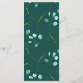 Bleu Jardin Aquarelle Pierre Menu Mariage (Dos)