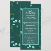 Bleu Jardin Aquarelle Pierre Menu Mariage (Devant / Derrière)