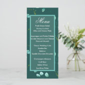 Bleu Jardin Aquarelle Pierre Menu Mariage (Debout devant)