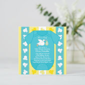 Bleu Jaune Baby Boy Shower Invitations (Debout devant)