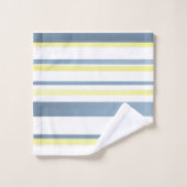 Bleu Jaune Blanc Aquarelle Rayures (Gant de toilette)