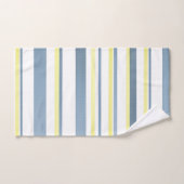 Bleu Jaune Blanc Aquarelle Rayures (Serviette à main)