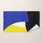 Bleu Jaune Bleu Noir Abstrait Art Serviettes de ba (Serviette à main)