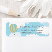 Bleu Jaune Ciel Retour Adresse Étiquettes (En situation)