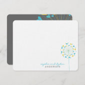 Bleu Jaune Dandelions Aimer Mariage Carte de remer (Devant / Derrière)