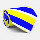 Bleu jaune et blanc Université Cravate en bande (Roulé)