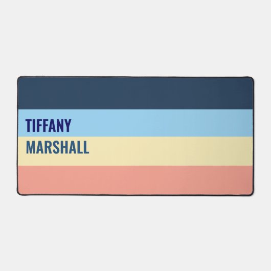 Bleu jaune et corail rose rayures Motif (Recto)