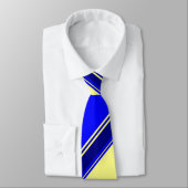 Bleu Jaune et Marine Alternatif Cravate rayée (Attaché)