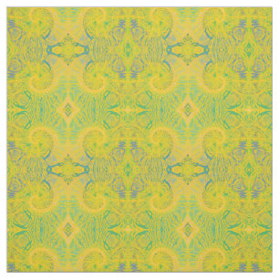 Bleu Jaune Géométrique Diamant Tissu Motif d'impre