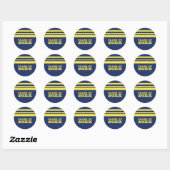 Bleu/Jaune Gras Stickers Graduation (Feuille)
