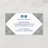 Bleu jaune méditerranéen carte de visite (Dos)