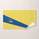 Bleu jaune moderne élégant chic audacieux monogram (Serviette à main)