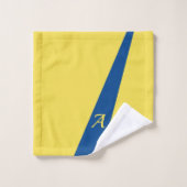Bleu jaune moderne élégant chic monogrammé audacie (Gant de toilette)