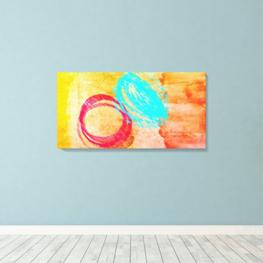 Bleu Jaune Moderne Toile Stretée Impression Mur Ar (Insitu (Plancher de Bois))