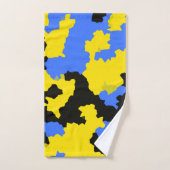 Bleu Jaune Noir Conception abstraite (Serviette à main)