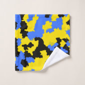 Bleu Jaune Noir Conception abstraite (Gant de toilette)