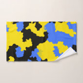 Bleu Jaune Noir Conception abstraite (Serviette à main)