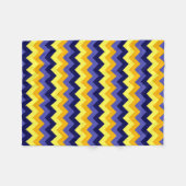 Bleu Jaune Or Chevrons Petite couverture en polair (Devant (Horizontal))