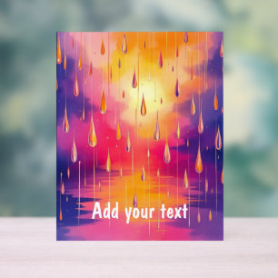 Bleu Jaune Pluie Boutons Nature Aquarelle