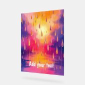 Bleu Jaune Pluie Boutons Nature Aquarelle (Angle)