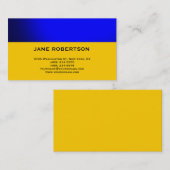 Bleu jaune Simple Carte de visite simple (Devant / Derrière)