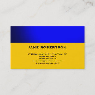 Bleu jaune Simple Carte de visite simple