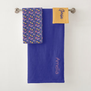 Bleu jaune simple fleur sauvage nom du motif
