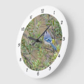 Bleu Jay en cire du Sud Myrtle Horloge murale (Angle)