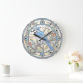 Bleu Jay Vitrail Bluejay Horloge des oiseaux (Maison)
