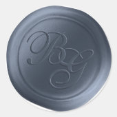 Bleu Jean Calligraphie Monogramme Stickers cire (Devant)