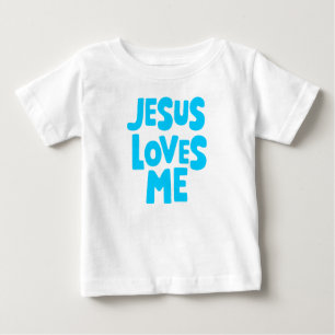 Bleu "Jésus m'aime" pour T-shirt bébé