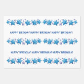 Bleu Joyeux Anniversaire à vous Envelopper papier (Devant 3)